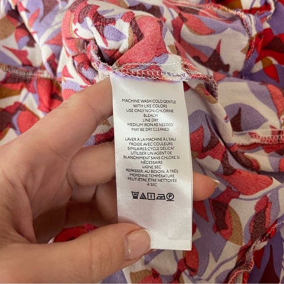 Anthropologie Robin Floral Ruffled Tiered Mini Dress in Red and Pink Size 3X - Picture 9 of 10